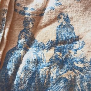 Waverly toile blue/cream homemade curtains x 3 pair.